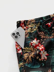Ensemble débardeur et short imprimé tropical décontracté grande taille pour hommes EASEVO - Multicolore - Voir 5