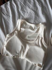 DAZY Heart Pattern Fitted Sleeveless Tank Top, Summer Wear For Women - Beige - View 10