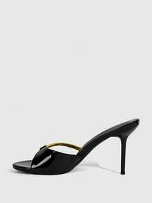 CUCCOO SZL Women's Square Toe Fashion Everyday Versatile High Heel Sandals - Black - View 5