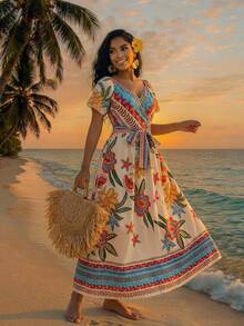 SHEIN Lady 女士度假连衣裙 - 彩色 - 查看 3