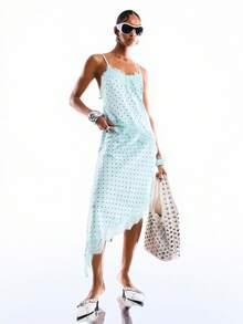 LYSMO 2026 New Arrive Minimalism Spring/Summer Women's Summer Fashion Polka Dot Print Contrast Lace Camisole - Mint Green - View 6