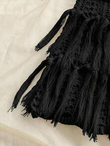 Soleia Women's Knit Camisole Top And Knitted Blend Mini Skirt Casual 2 Pieces Set - Black - View 4