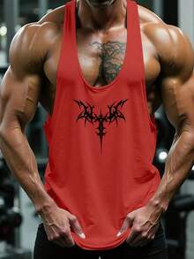 GymBeat Men's Cross Print Gothic Pattern Casual Versatile Daily Wear & Sports T-Shirt - Red - View 5