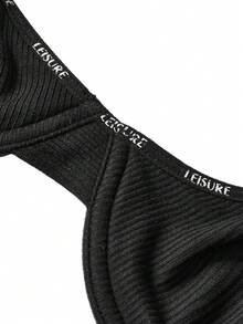 Ocili Seamless Bra With Underwire, Soft Cotton, Letter Design For Women - Black - View 8
