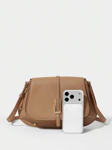 SHECARRY Women's Fashion Versatile Commuter Minimalist Crossbody Bag - Apricot - View 4