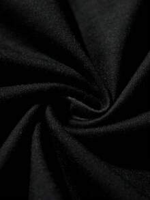 HELLO KITTY AND FRIENDS | SHEIN 女婴V领卡通字母印花休闲百搭日常短袖上衣 - 黑色 - 查看 6