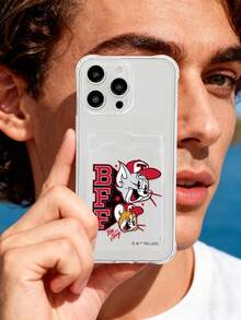 TOM & JERRY X SHEIN Tom & Jerry Cat & Mouse BFF Cartoon Clear TPU Card Holder Phone Case, Lens-Protective Shockproof Anti-Scratch Cover With Card Slot, Nostalgic Anime Daily Gift Accessory, Fundas,Compatible With IPhone Case,Covers,Compatible With IPhone 16/Compatible With IPhone 17/Compatible With IPhone 17 Pro Max/Compatible With Iphone 17 Pro Cell Phone Case, Quick Ship - Clear - View 6