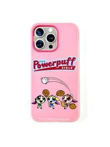 THE POWERPUFF GIRLS X SHEIN 飞天小女警棒球手机壳，品红色PC+半透明沙色TPU混合材质，磨砂质感，保护摄像头，可爱卡通运动图案，防震保护壳，日常使用及生日礼物，适合女孩和卡通迷，兼容iPhone 11/12/13/14/15/16/17 Pro Max，手机配件，快速发货 - 玫紅色 - 查看 9
