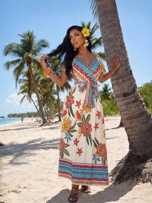 SHEIN Lady 女士度假连衣裙 - 彩色 - 查看 5