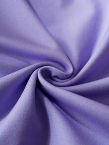 HELLO KITTY AND FRIENDS | SHEIN 女婴卡通印花圆领短袖T恤和喇叭裤休闲套装 - 淡紫色 - 查看 6