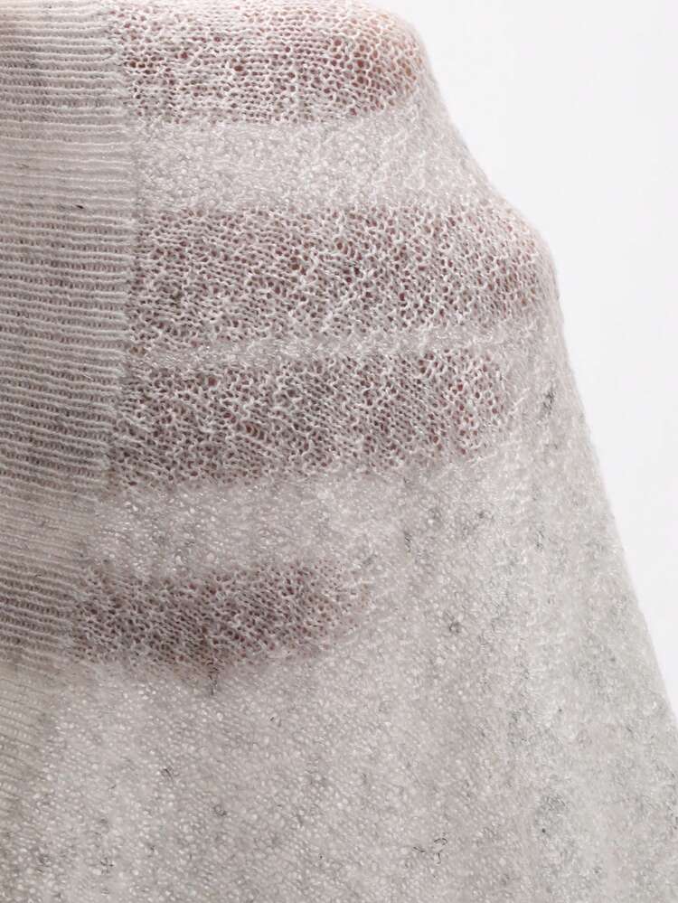 Women's Floral Chiffon V-Neck Short Sleeve Casual Elegant Lightweight Knit Sweater, Spring/Autumn Summer