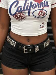 Rovax Street 1PC Phong cách Punk Đinh tán Trang trí Đa năng Jeans Thắt lưng Thắt lưng Váy Halloween Mùa hè, Trường học Mùa thu, Mùa thu, Halloween - màu đen - Xem 4