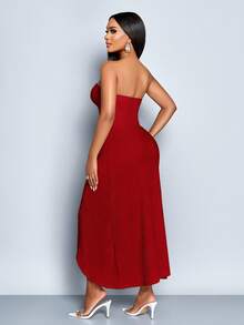 Women Midi Dresses - 紅色的 - 查看 2