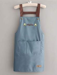 1 Buah Celemek Barista Tahan Air Dua Sisi Motif Beruang NICE Warna Polos, Celemek Dapur Serbaguna untuk Rumah, BBQ Luar Ruangan, Katering, Seni, Melukis, Salon, dan Pakaian Kerja Seragam Bengkel - HALO - View 9