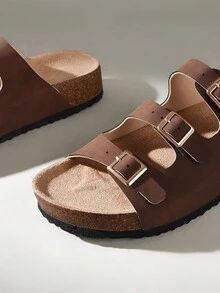 Solecia Zapatos de mujer con suela gruesa, sandalias versátiles para usar en primavera y verano, zapatos de vacaciones de verano, zapatos de primavera, zapatos de vacaciones de primavera, zapatos de Pascua, zapatos de Navidad - Marrón - Ver 5