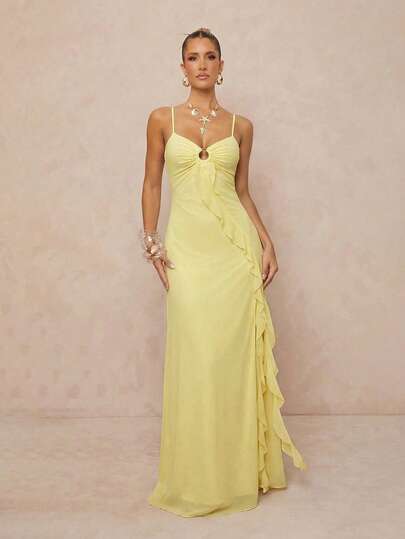 Lumalex Vestido largo de playa con decoración de estrellas de mar de metal con degradado, con cordón en el cuello y cintura, nuevo para primavera/verano, estilizador