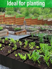 Túi trồng cây nhiều ngăn bằng nỉ đen, chất liệu vải thoáng khí, 8 ngăn, có thể tái sử dụng, dễ dàng mang theo và có tay cầm. - màu đen - Xem 2