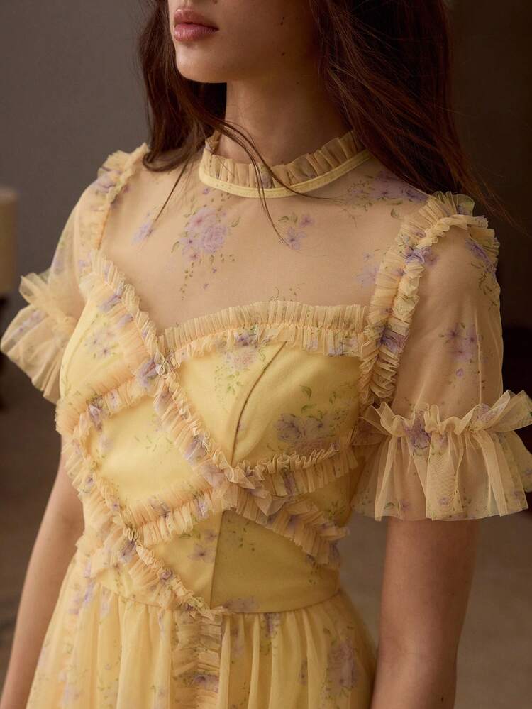 WOMEN'S ELEGANT FLORAL LONG DRESS