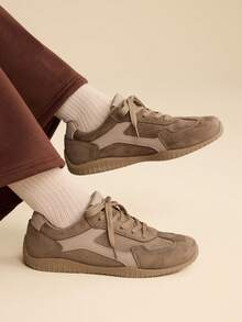 CUCCOO EASI Zapatillas deportivas casuales cómodas y de suela plana para mujer - Caqui - Ver 9