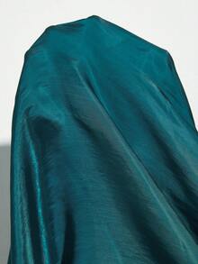 Frievida Đầm dài dáng suông cổ đứng trễ vai chất liệu satin dành cho nữ - Màu xanh lá cây đậm - Xem 7