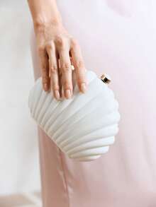 SHECARRY Ladies Clutch Bag, Exquisite Resort Shell Clutch Bag - White - View 6