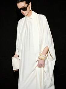 Lumivelle Women's Fashion Elegant Ribbon Loose Casual Long Dress For Vacation - Apricot - View 7