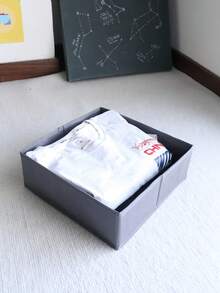 Mehrfachpackung Aufbewahrungsbox aus Vliesstoff, Kleidungsorganizer ohne Deckel, faltbare Tasche für Kosmetik, Taschentücher, Fernbedienungen, Schreibwaren, Wohndekoration für Wohnzimmer, Schlafzimmer, Kleiderschrank, verschiedene Größen Set - Grau - Übersicht 7