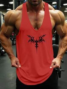 GymBeat Men's Cross Print Gothic Pattern Casual Versatile Daily Wear & Sports T-Shirt - Red - View 4