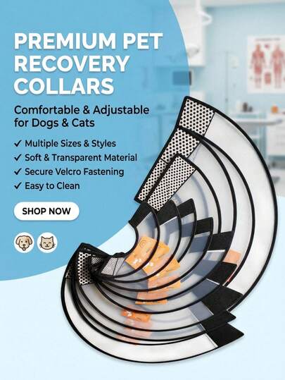 PETSIN 1PC Elizabeth Circle Pet Head Cover Protective Shield Dog Beauty Cover Bathing Dog And Cat Scratch Prevention Elizabeth Circle