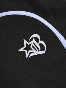 PAVTROS Manfinity Streetrush Men's Letter Print Drawstring Waist Loose Shorts - Black - View 2