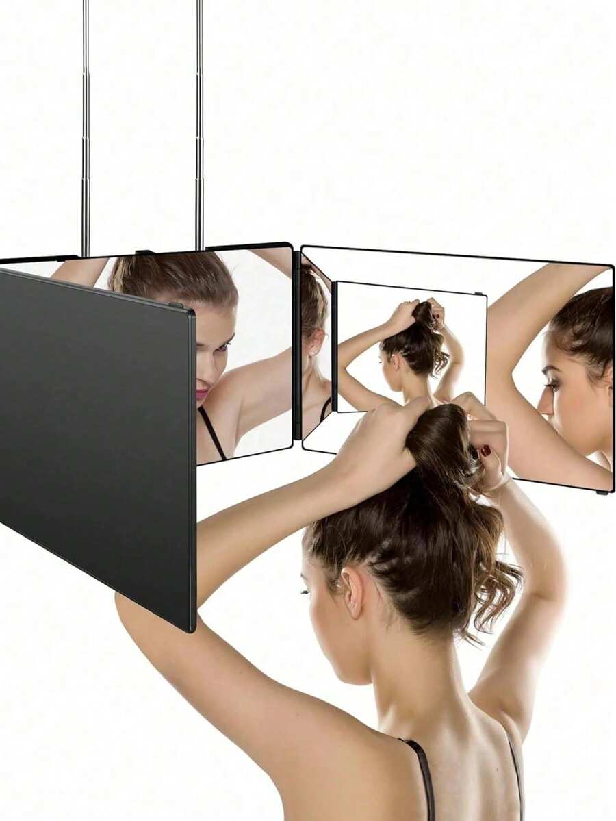 Espejo de cuidado personal ajustable en 3 direcciones a 360° - Cristal HD antivaho, diseño plegable portátil, adecuado para el hogar, viajes, gimnasio y salón de belleza - Perfecto para el afeitado de hombres, peinado de mujeres, maquillaje, estudiantes y profesionales - Ahorra espacio, decoración de baño y ayudante de almacenamiento de cuidado personal, precio asequible, regalos de Navidad, cosméticos, herramientas de maquillaje, artículos asequibles, regalos, regalos para mujeres, regalos de Navidad - Multicolor - Ver 1