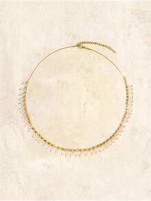 Glisma 女士吊坠项链，高级/复古/优雅，18K镀金，性感/复古，适合妈妈/女士/女孩/母亲，夏季/海滩/舞会/派对，多层/宝石/串珠/水晶，魅力/粗犷 - 金色 - 查看 4