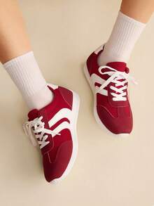 CUCCOO EASI Women's Casual Sneakers - Red and White - View 7