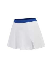 Cheerettes Women's Casual Pleated Patchwork Top And Mini Skirt Sports Set - أبيض - مشاهدة 7