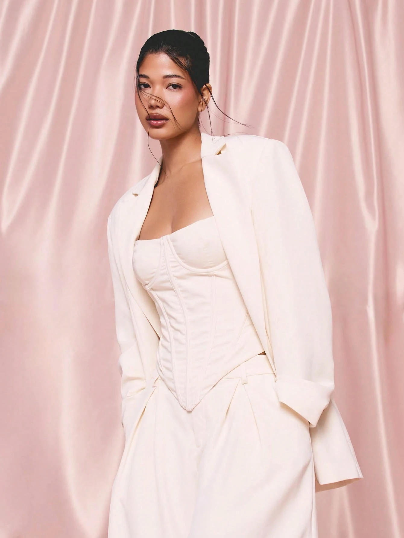 KIZN Blazer crème oversize à revers