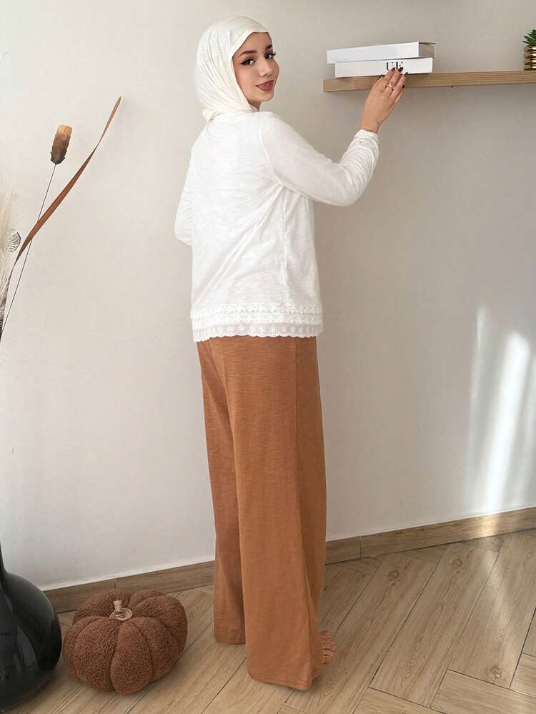 Lace Patchwork Women Pajama Set