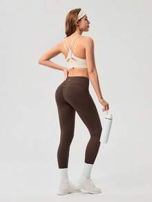 OutZeal Women Sports Leggings Daily Casual Yoga Quick Drying Tummy Control Soft Stretch Bottoms - Brown - View 7