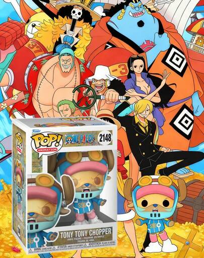  Figura de vinilo Funko Pop coleccionable, One Piece Tony Tony Chopper #2148 en caja, modelo de exhibición, personaje de anime de cabeza grande y lindo, decoración de escritorio y estantería, regalo para fans del anime, presente de cumpleaños y festividades