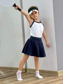 DAZY Girls Casual Sleeveless Top And Skirt Set, Summer Outfit - White - View 6