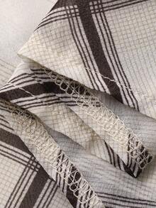 DAZY 女士格子不对称下摆短款休闲裙 - 淺灰色 - 查看 8