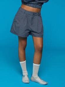 COUREZ Confira os shorts de cintura baixa e comprimento médio sob medida / Shorts azuis femininos para a primavera/verão dos anos 2000. Shorts curtos e charmosos para sair no verão. - Azul - Ver 6