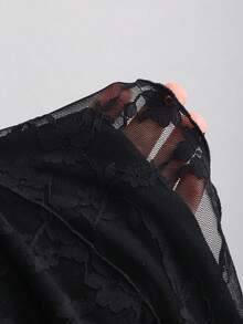 Sweetra Y2K Sexy Lace Halter Elegant Sweet Pleated Chiffon Dress, Suitable For Commuting - Black - View 7