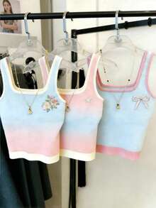 Resyla 3pcs/Set Ombre Camisole, Regular Fitted Women's Tank Tops - Multicolor - View 4