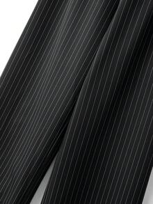 SHEIN Franclia Women's Striped Casual Versatile Wide Leg Pants For Daily Wear - Dark Grey - View 3