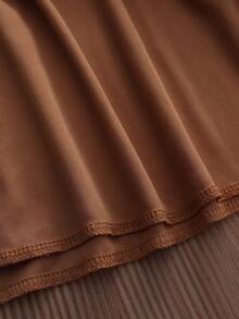 Lyxana Shiny Adjustable Pleated Hollow Sleeveless Metal Decor Elegant Casual Sexy Waisted Dress For Beach, Suitable For Seaside Outfit - Rust Brown - View 4
