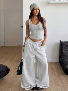 Coolane 女士四季皆宜的街头复古风背心，适合音乐会、锐舞派对、音乐节、夜店、文艺复兴集市等各种场合。 - 淺灰色 - 查看 6