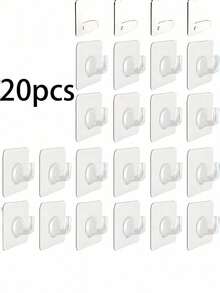 1PC Clear Organizer,Multi-Purpose Sticky Hooks For Daily UseStrong Self-Adhesive Wall Hooks For Hanging ClothesAcrylic Adhesive Hooks, Towels, Keys - transparent - View 11