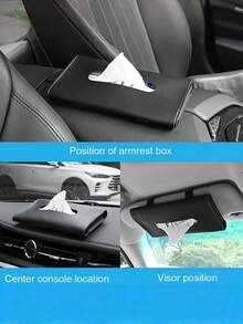 Multifunctional Car Tissue Holder - 1pc Creative Sun Visor Strap Napkin Box, Overhead Hanging Storage Organizer For Car Interior, Universal Fit For Family Home Office Travel Essentials - Multicolor - View 4