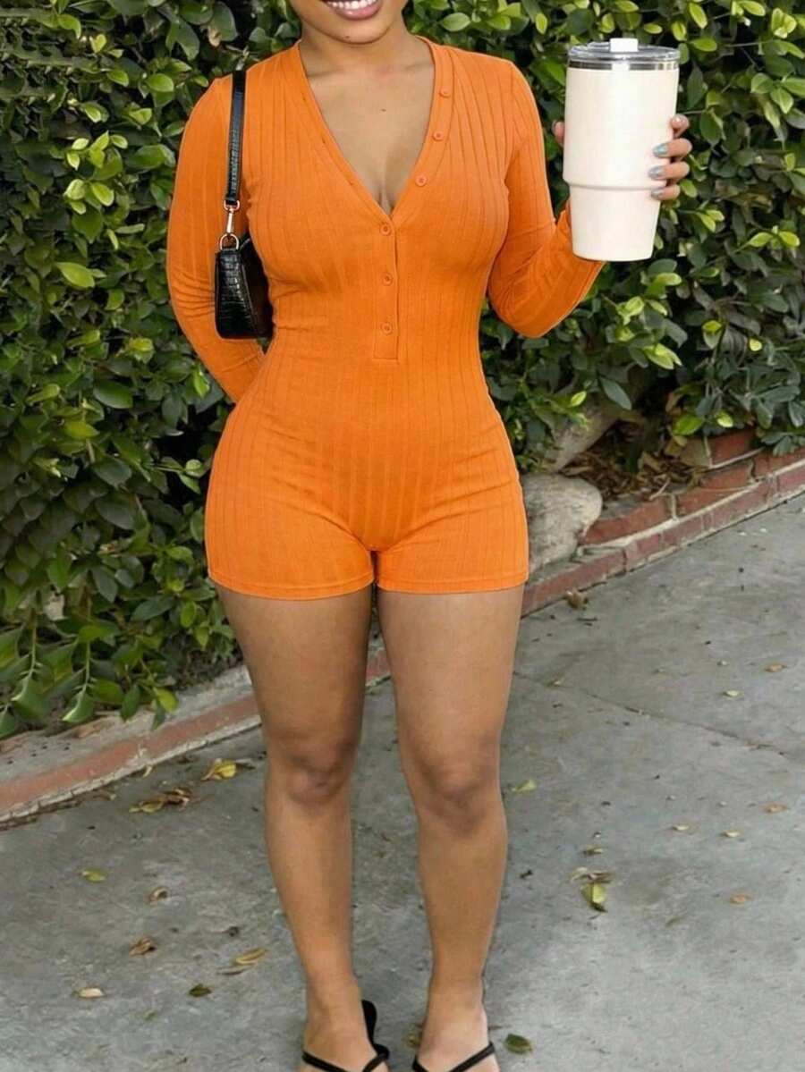 Slaydiva Women Orange Autumn Casual Lounge Jumpsuit, Y2K Street Sweet Hot Girl Style,Sporty Stylish Streetwear,Gym Workout Yoga,Cozy Stay-At-Home Wear