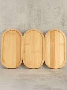 1/3/6 Multifunctional Bamboo Trays, Wooden Trays, Jewelry Storage Trays, Bamboo Tea Trays, Oval Teapot Trays, Suitable For Desktop Decoration Ornaments In Restaurants/Kitchens/Bedrooms/Bathrooms/Study Rooms, As Well As Halloween, Christmas And Other Holiday Parties/Dinners. - Multicolor - View 1